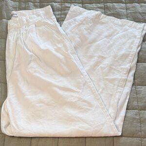 Nonchalant White High Rise Wide Leg Pants Size M